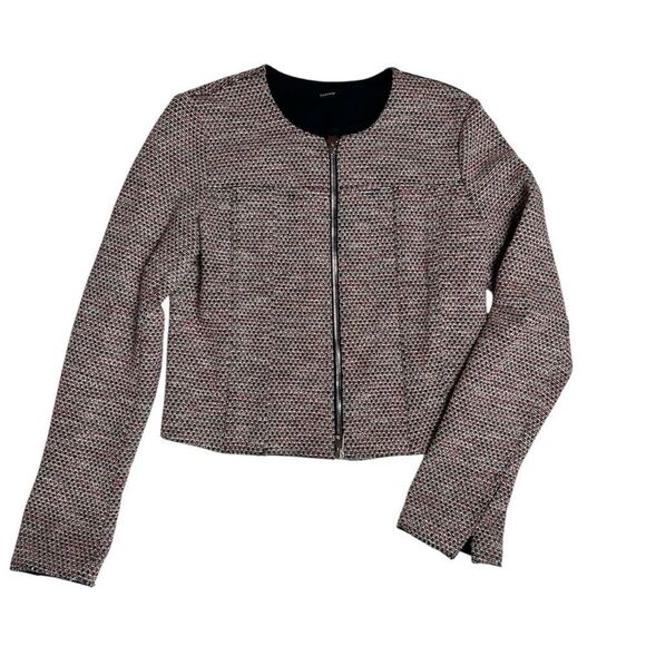 Theory Ualana Z Beacon Tweed Jacket Zip Semi-Crop Size 6 - Picture 4 of 10